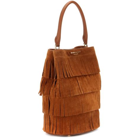 burberry prorsum fringe bucket bag|BURBERRY Prorsum Suede Fringe Bucket Bag Brown.